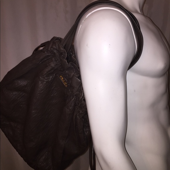 auth oversized PRADA lambskin leather SHOULDERBAG - Picture 2 of 8